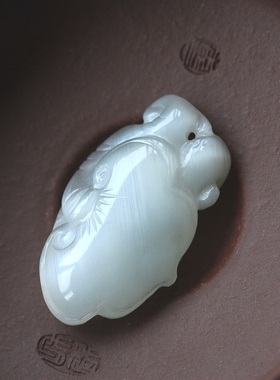 ◆凝脂◆珍藏级全顺满猫眼蓝发晶如意雕件