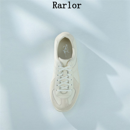 RarlorGermanArmyTrainers德训鞋女款纯米白色系带经典极简休闲鞋