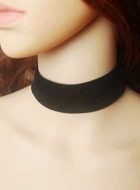 新品复古黑色绒布项链女极简现货