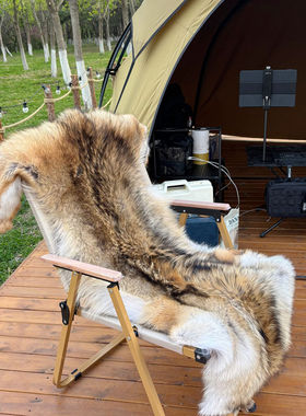 北美进口整张大型郊狼皮毯沙发椅垫影视道具装饰户外BC露营保暖垫