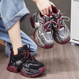 款 冬季 加绒时尚 学生鞋 炸街老爹鞋 复古水钻运动休闲鞋 女2025新爆款