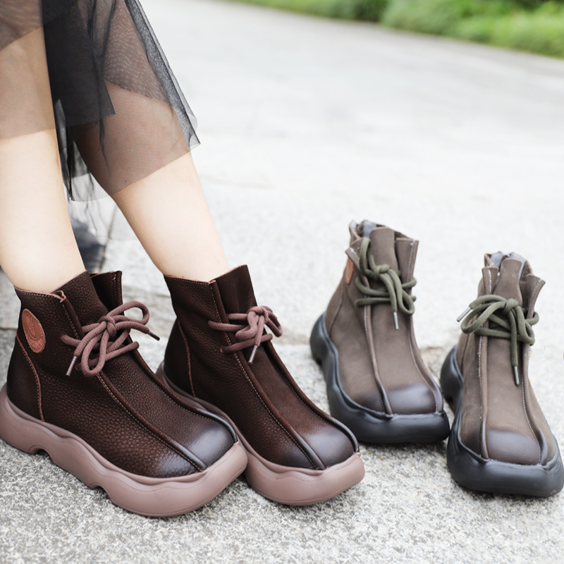 春秋短筒女靴冬季加绒休闲妈妈鞋