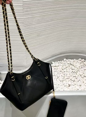 明星权志龙同款小香风26C Mini tote托特包菱格链条单肩手提包包