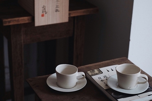 日本日式新款作家器 黑田泰藏 手作白瓷水杯咖啡杯碟套茶杯茶具