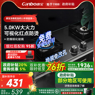 康宝燃气灶煤气炉灶双灶家用天然气液化气猛火台式 嵌入式