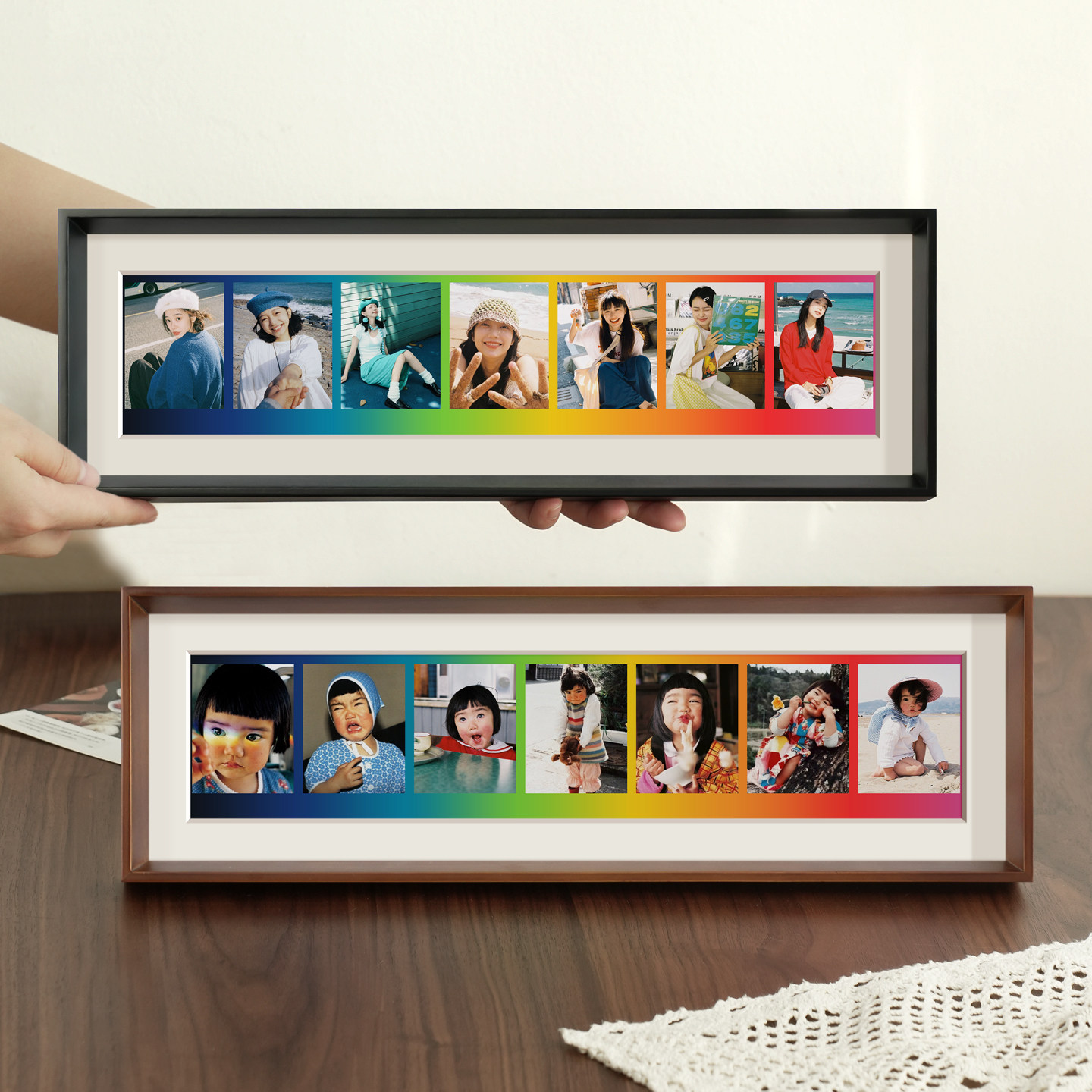 创意彩虹拍立得相框摆台洗照片做成相簿画 画框定制diy展示空框礼,家居饰品,相框/画框,淘宝优惠券,粉丝福利购,淘宝优惠卷