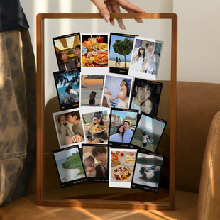 拍立得相框洗照片定制diy手工展示架双面透明空框高级感情侣礼物