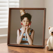 洗照片做成相框摆台定制画框装裱儿童高级感8寸10实木正方形空框