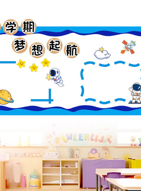 边框装饰条黑板报科技太空主题