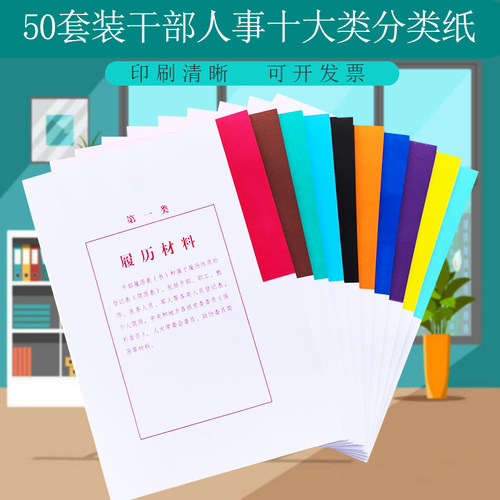 干部人事档案盒分类纸隔页纸加厚