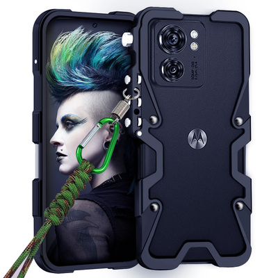 适用于 摩托罗拉Edge40手机壳金属边框40 Neo铝合金挂绳镂空散热保护壳套