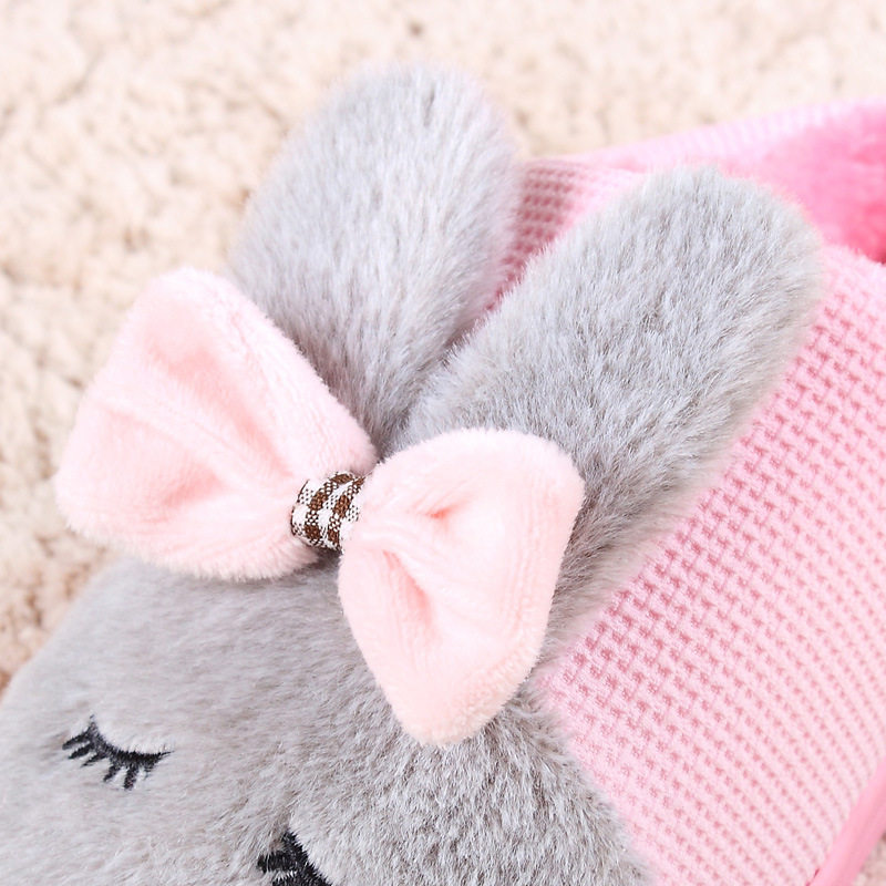 Pantoufles enfants en suède pour hiver - semelle plastique - Ref 1009897 Image 3