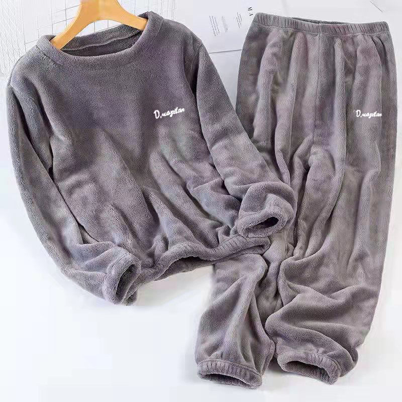 单件/套装珊瑚绒男女冬季保暖加绒加厚宽松家居服睡衣运动装外穿