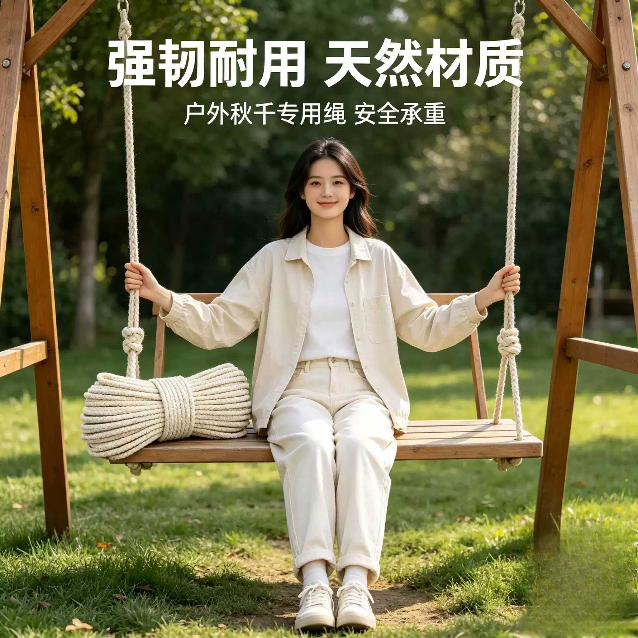 捆绑绳秋千绳子专用麻绳家用荡秋千绳索吊秋千悬挂绳吊床户外拔河