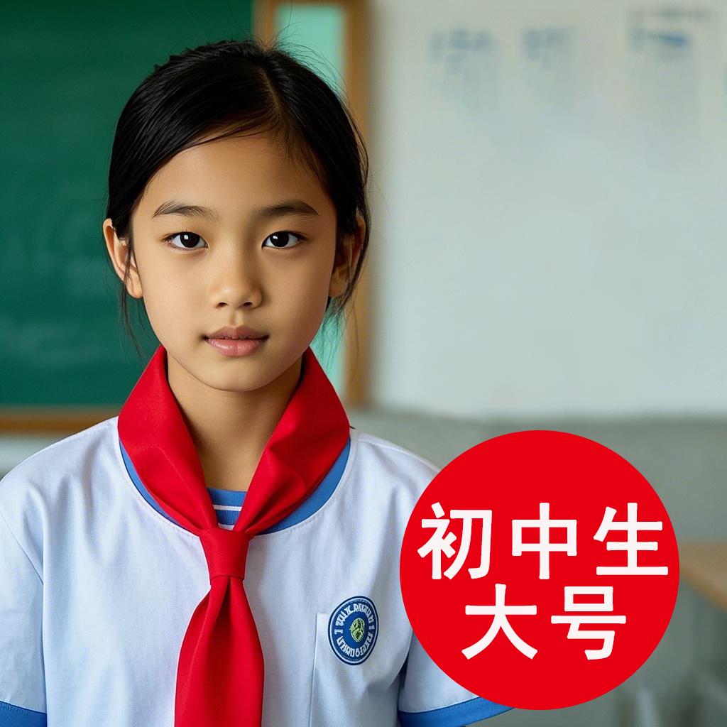 红领巾初中生大号纯棉抗皱加大加长中学生1