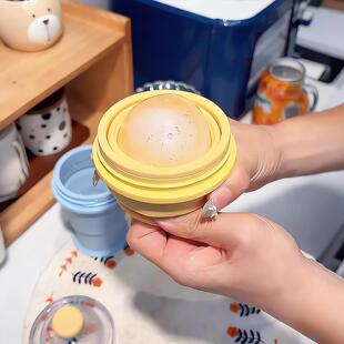 好绝 折叠冰球杯！便携冰球模具可重复使用硅胶冰块制冰杯制冰盒