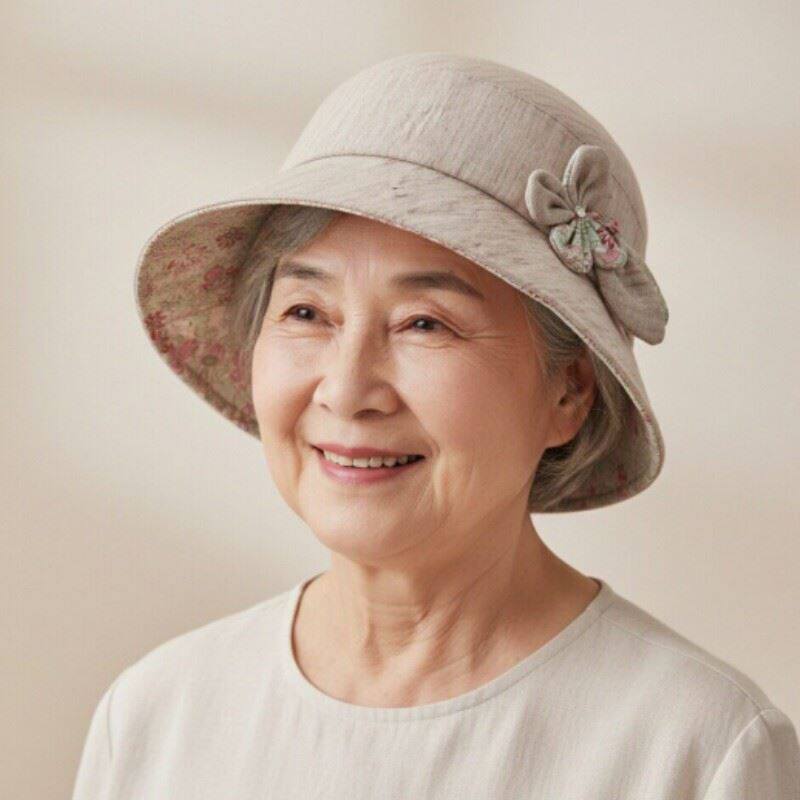 50多岁妈妈帽子女士夏天遮阳帽渔夫帽中老年人休闲布帽老人老奶奶