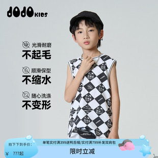 夏季 男童背心儿童宽松个性 jojo童装 新款 圆领上衣 透气薄款 凉感无袖