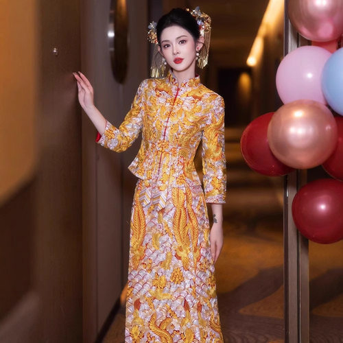 龙凤褂婚服重工新娘嫁衣秀禾服2026新款秋结婚中式婚服大五福褂皇