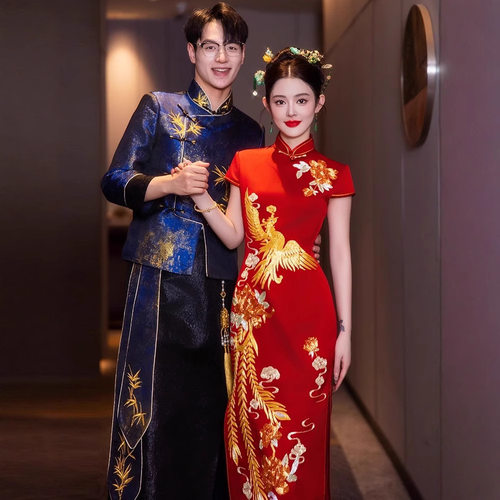 秀禾服旗袍2026新款敬酒服重工嫁衣中式新娘订婚结婚礼服龙凤褂