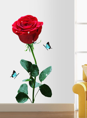 GS7055 立体墙面贴纸墙贴画房间卧室客厅自粘墙纸装饰玫瑰花朵