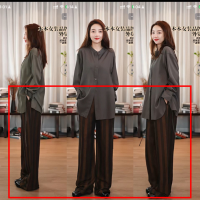 【哼哈冰冰】2万元一条的亚麻神裤咖色条纹BA8026