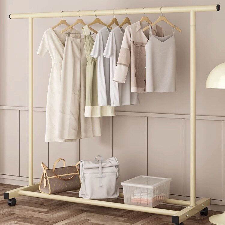 落地晾衣架可移动家用卧室奶油风