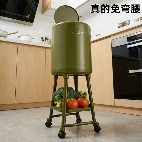 免弯腰垃圾桶家用带轮可移动新款