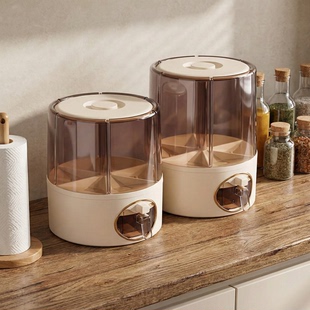 旋转米桶五谷杂粮食品级专用密封防虫防潮家用多功能分格智能米桶