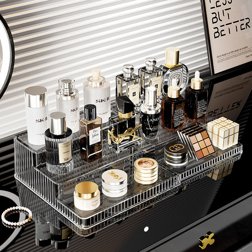 可伸缩化妆品香水置物架桌面收纳