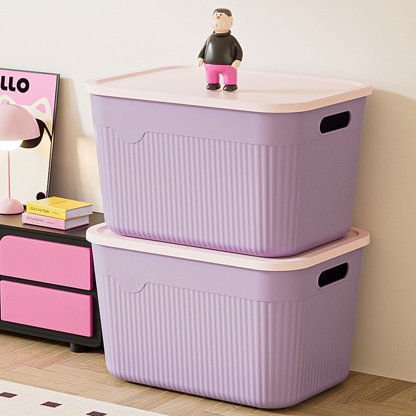 【拍1发2】到手2个大号收纳箱子