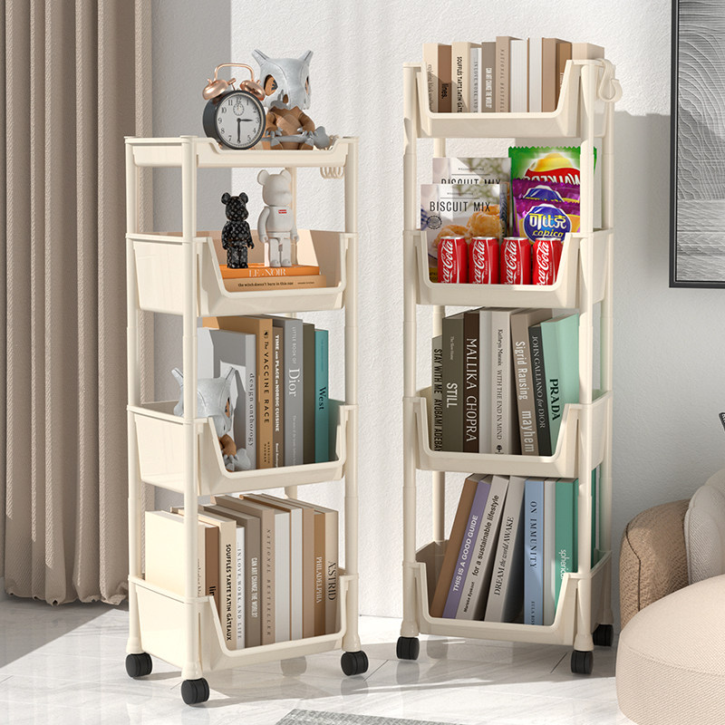 居家家小推车置物架客厅落地多层零食收纳书架厨房移动果蔬菜篮子,收纳整理,整理架/置物架/收纳架,淘宝优惠券,粉丝福利购,淘宝优惠卷