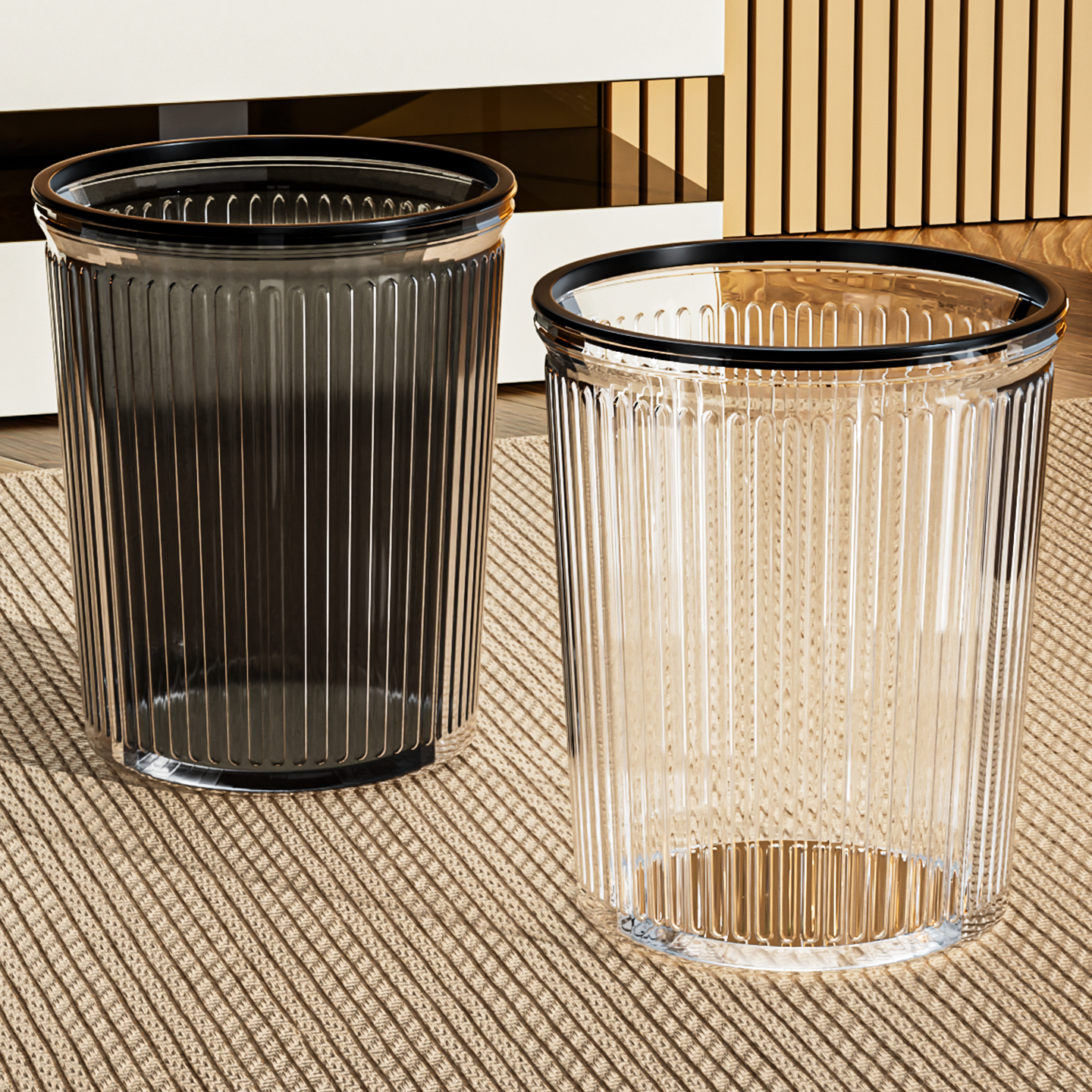 垃圾桶家用客厅大容量透明高颜值