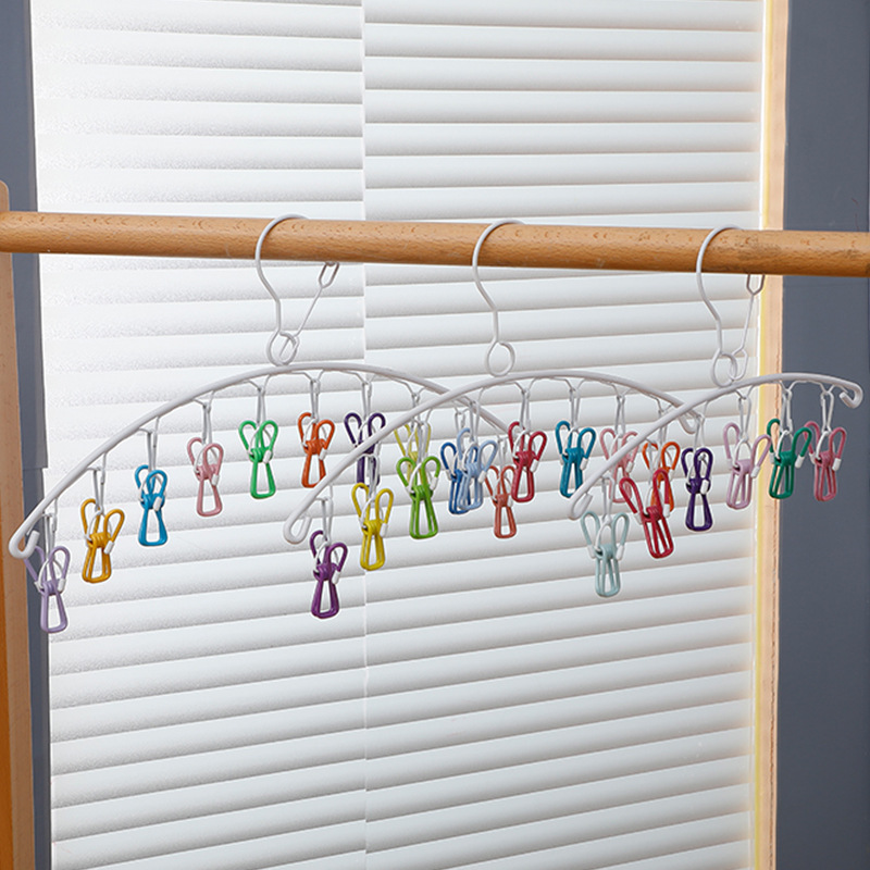 衣架彩虹衣袜架弧形晒