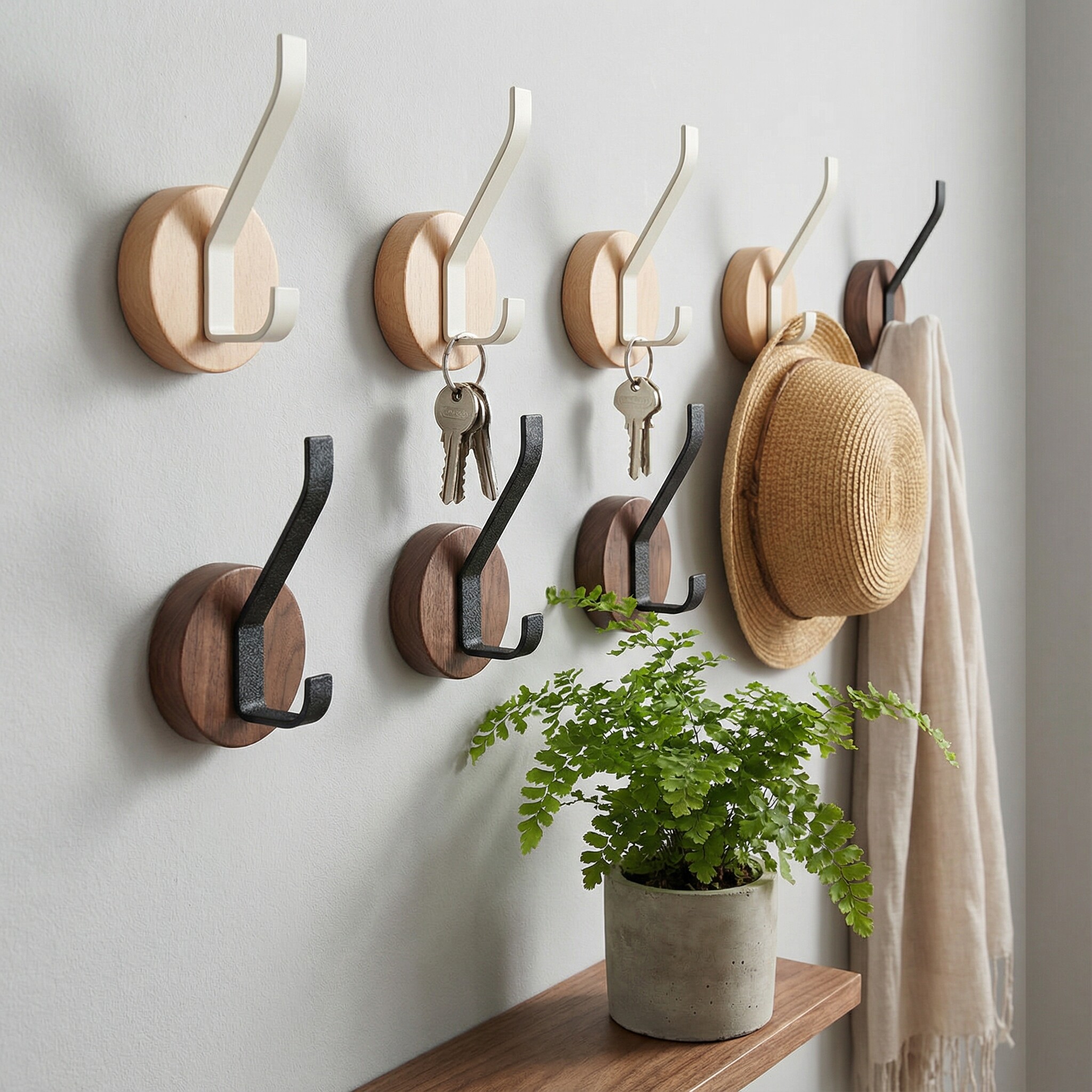 免打孔实木单钩挂钩衣钩玄关门后