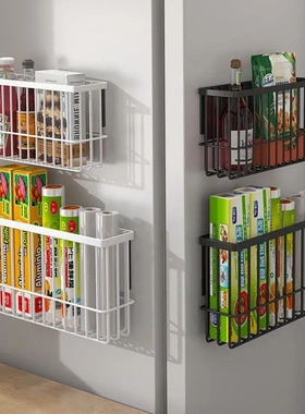 厨房冰箱磁吸置物架保鲜袋纸巾神器免打孔侧面调料保鲜膜收纳架子