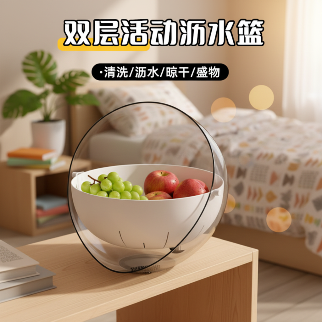 家用厨房双层洗菜盆沥干篮清洗盆水果漏盆滤水淘米沥水淘米沥水盆,餐饮具,洗菜盆/沥水篮/漏水筛,淘宝优惠券,粉丝福利购,淘宝优惠卷