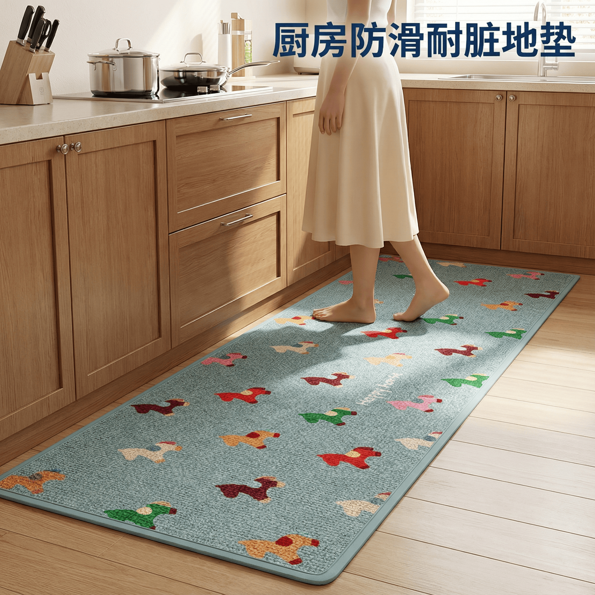 厨房地垫防滑防油吸油地毯长条新款家用脚垫耐脏洗碗池吸水垫卡通,居家布艺,厨房地垫,淘宝优惠券,粉丝福利购,淘宝优惠卷