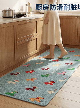 厨房地垫防滑防油吸油地毯长条新款家用脚垫耐脏洗碗池吸水垫卡通