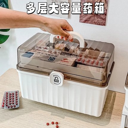 【直播专享】特大号大容量家用多层家庭药箱美甲工具箱药物收纳盒