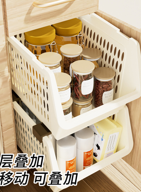 主机柜内分层零食置物架抽拉式大容量宿舍深柜可叠加多层收纳神器