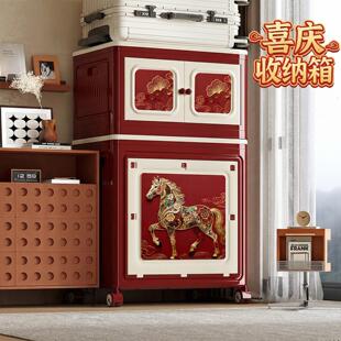 衣服收纳箱家用免安装婴儿衣物储物收纳柜卧室中式被子收纳组合柜