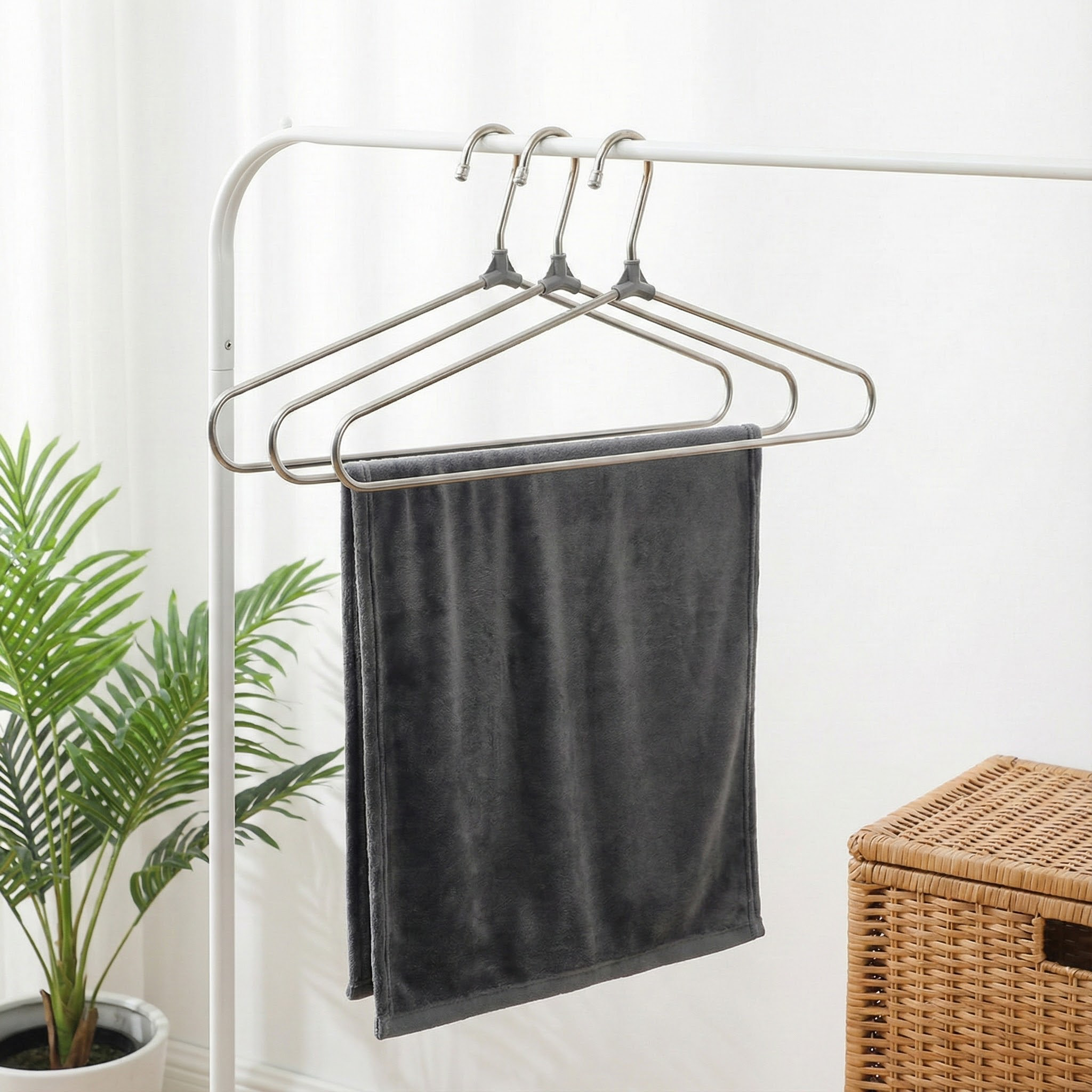 大衣架家用晒被子床单专用不锈钢家用阳台凉挂被套被罩晾衣架简约,收纳整理,金属衣架,淘宝优惠券,粉丝福利购,淘宝优惠卷