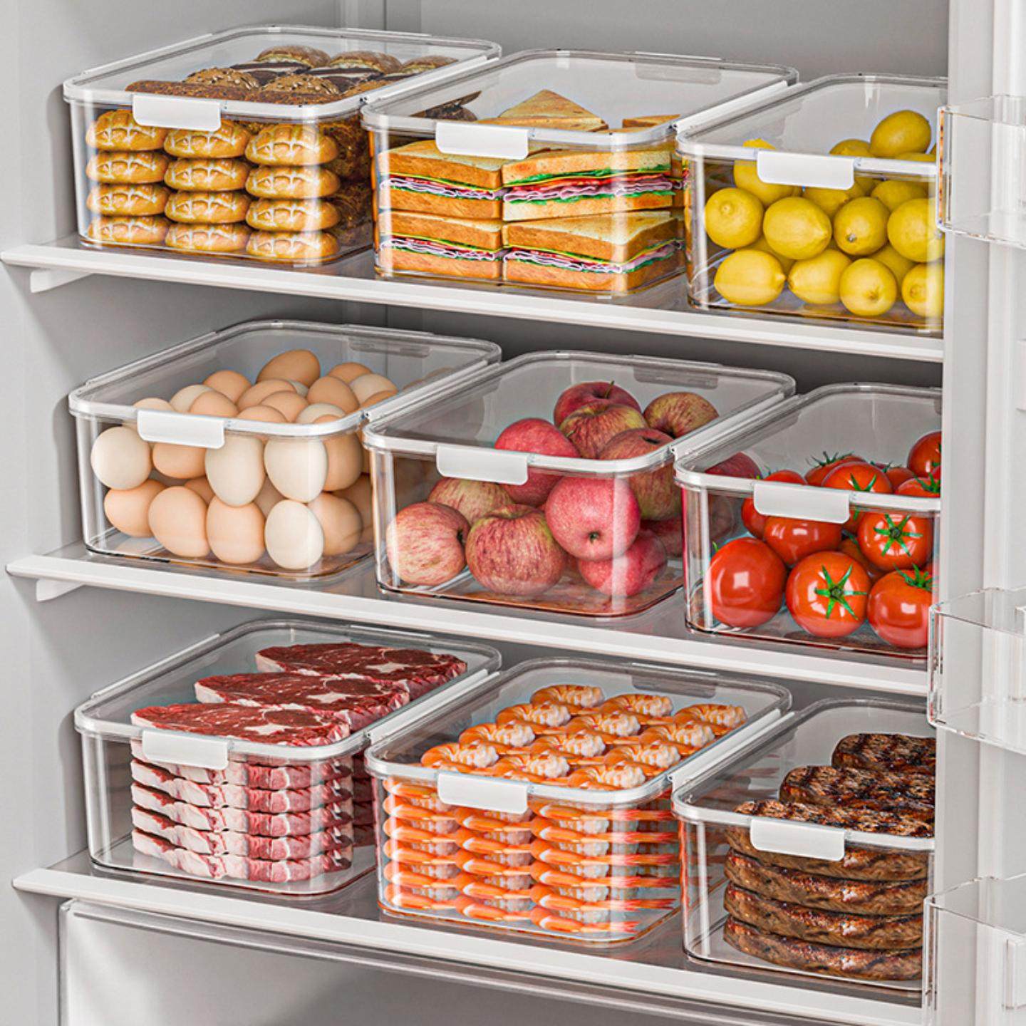 【直播专享】四个装冰箱保鲜盒食品冷冻密封保鲜盒子食品级收纳盒,餐饮具,保鲜盒,淘宝优惠券,粉丝福利购,淘宝优惠卷