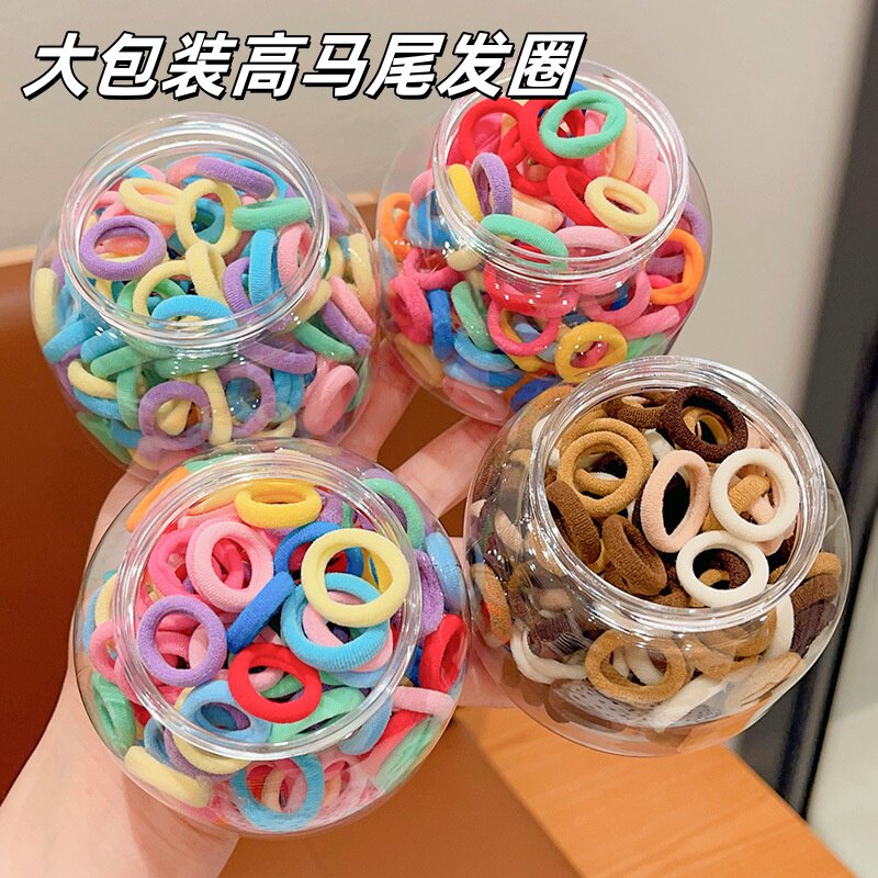 儿童皮筋女童高弹力扎头发发圈宝宝马卡龙头绳不伤发弹性好橡皮筋