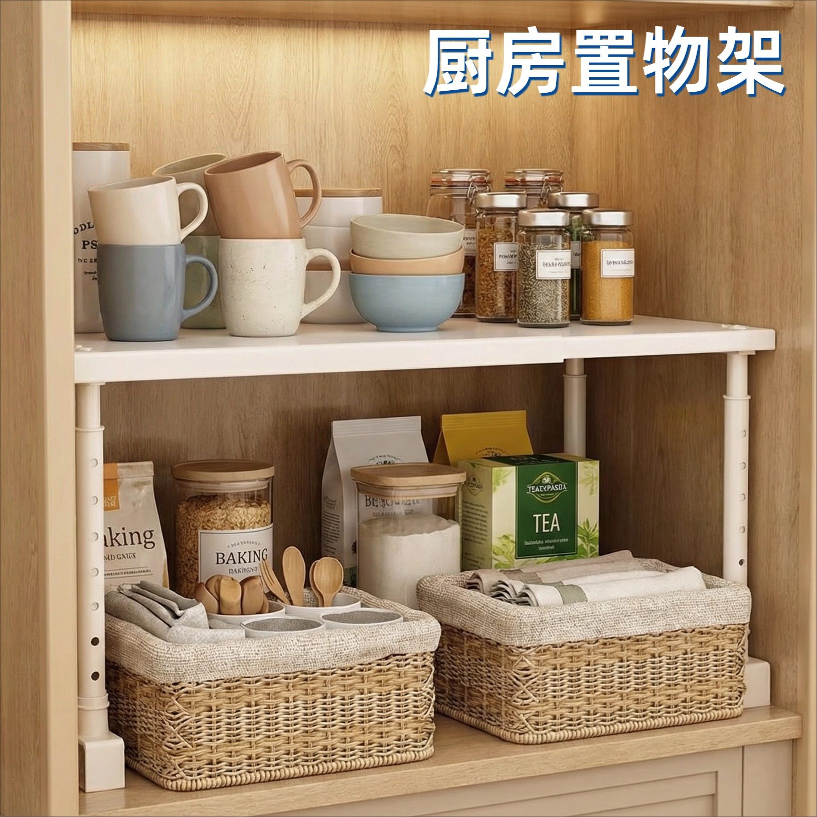 厨房置物架橱柜内锅具调料分层放置架子鞋柜多功能可伸缩收纳碳钢,厨房/烹饪用具,调料置物架,淘宝优惠券,粉丝福利购,淘宝优惠卷