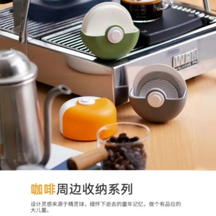 咖啡滤纸收纳盒过滤纸58mm51圆形器具便携式壁强力挂粘贴储存盒