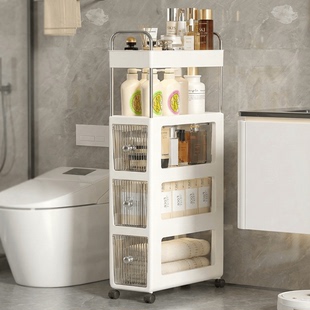 浴室置物架夹缝柜洗手间收纳柜厕所储物卫生间马桶旁侧边柜窄家用