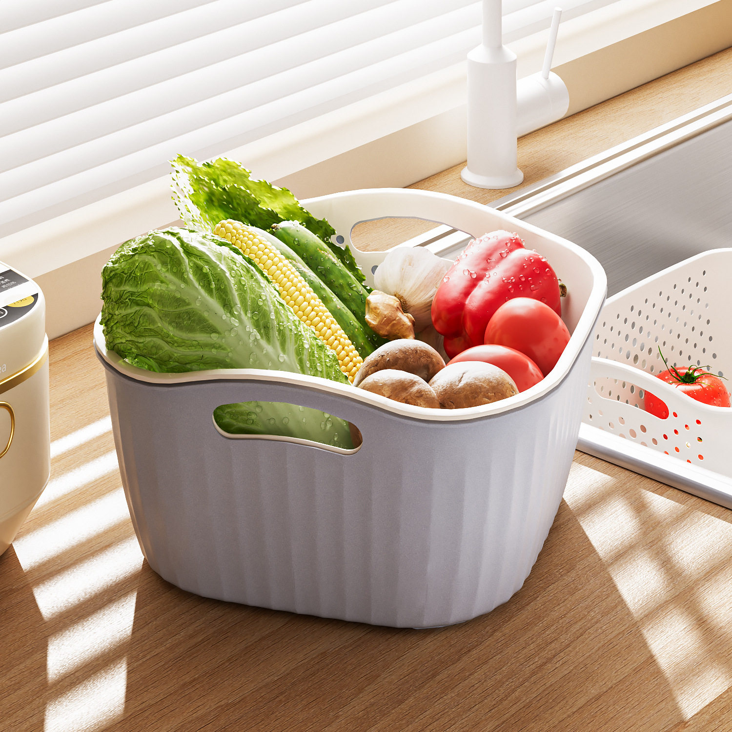 居家家双层加厚沥水篮家用厨房洗菜盆大容量客厅水果篮子收纳筐子,餐饮具,洗菜盆/沥水篮/漏水筛,淘宝优惠券,粉丝福利购,淘宝优惠卷