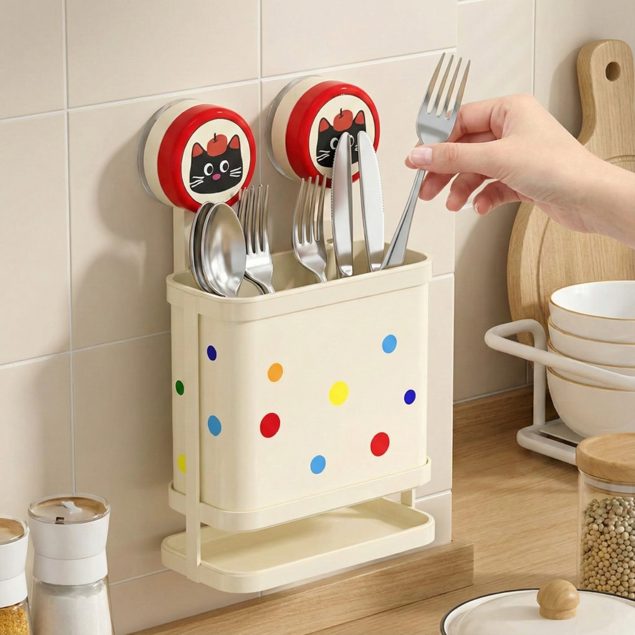 筷子收纳盒筷子筒家用壁挂式吸盘